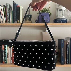 Mango — Black Studded Handbag